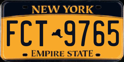 NY license plate FCT9765