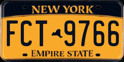 NY license plate FCT9766