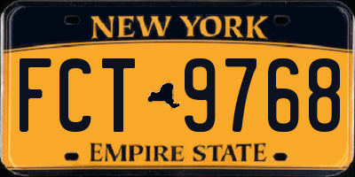 NY license plate FCT9768