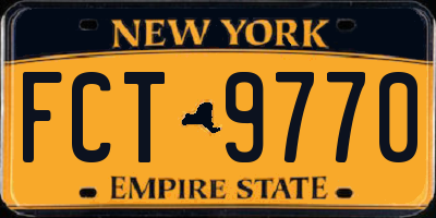 NY license plate FCT9770