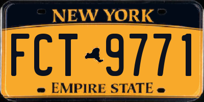 NY license plate FCT9771