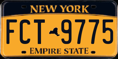 NY license plate FCT9775