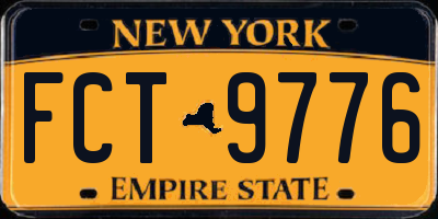 NY license plate FCT9776