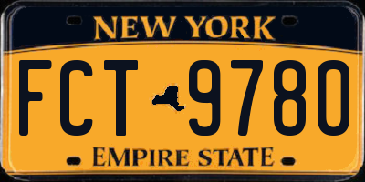 NY license plate FCT9780