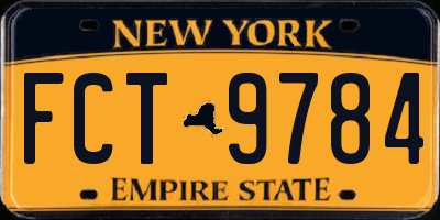 NY license plate FCT9784