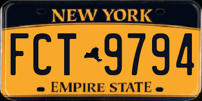 NY license plate FCT9794