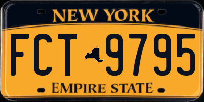 NY license plate FCT9795