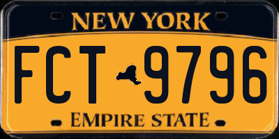NY license plate FCT9796