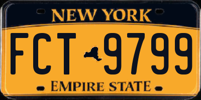 NY license plate FCT9799