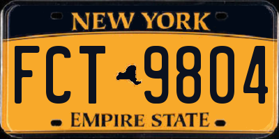 NY license plate FCT9804