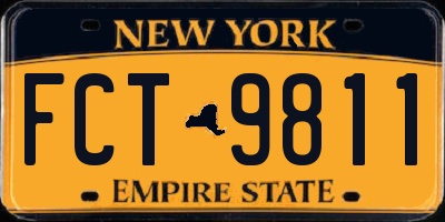 NY license plate FCT9811