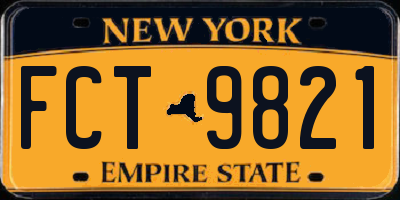 NY license plate FCT9821