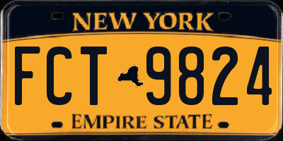 NY license plate FCT9824