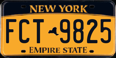 NY license plate FCT9825