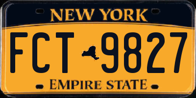 NY license plate FCT9827