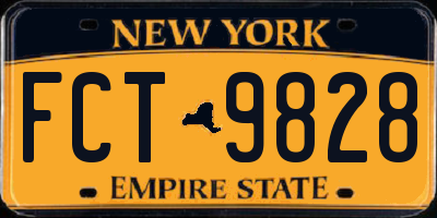 NY license plate FCT9828