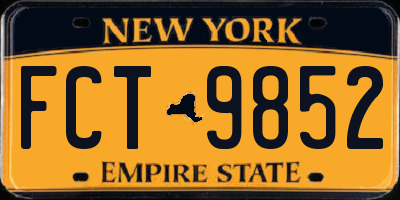 NY license plate FCT9852