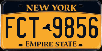 NY license plate FCT9856