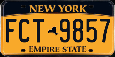 NY license plate FCT9857