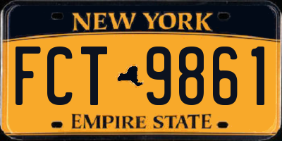 NY license plate FCT9861