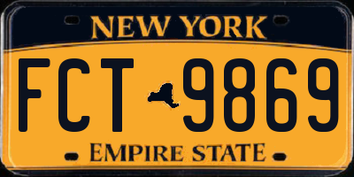 NY license plate FCT9869