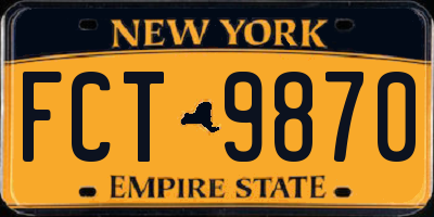 NY license plate FCT9870