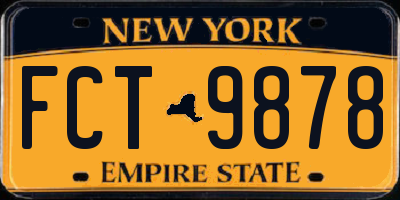 NY license plate FCT9878
