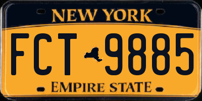 NY license plate FCT9885