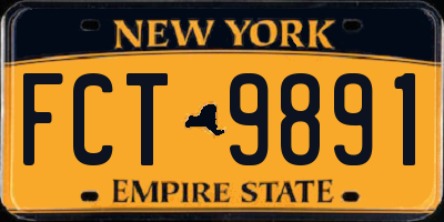 NY license plate FCT9891