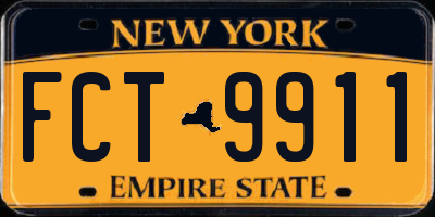 NY license plate FCT9911