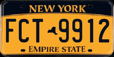 NY license plate FCT9912