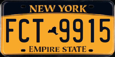 NY license plate FCT9915