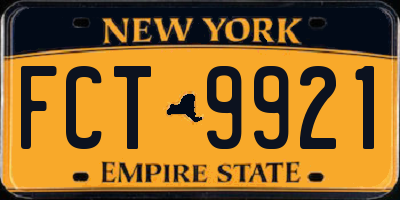 NY license plate FCT9921