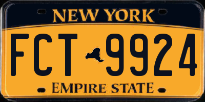 NY license plate FCT9924