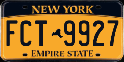 NY license plate FCT9927