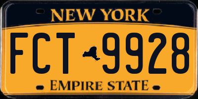 NY license plate FCT9928