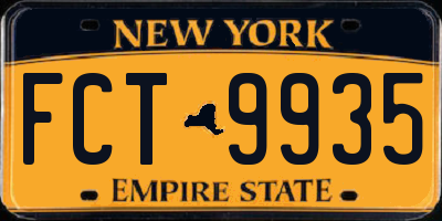 NY license plate FCT9935