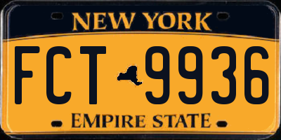 NY license plate FCT9936