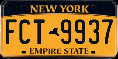 NY license plate FCT9937