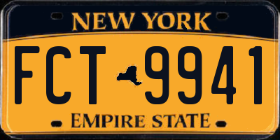 NY license plate FCT9941