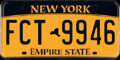 NY license plate FCT9946