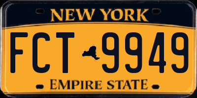 NY license plate FCT9949