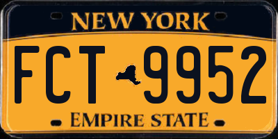 NY license plate FCT9952