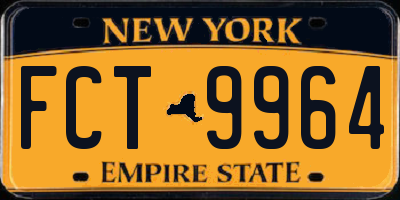 NY license plate FCT9964