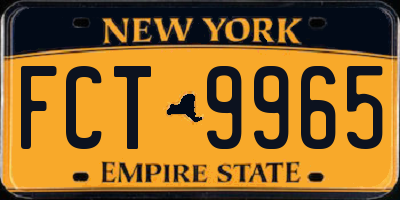 NY license plate FCT9965