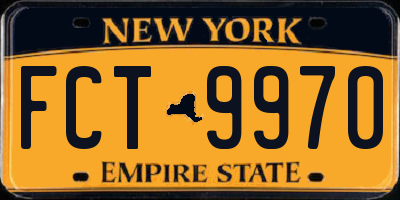 NY license plate FCT9970
