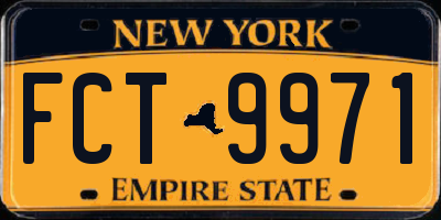 NY license plate FCT9971
