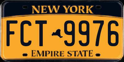 NY license plate FCT9976