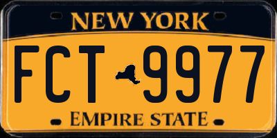 NY license plate FCT9977
