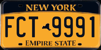 NY license plate FCT9991